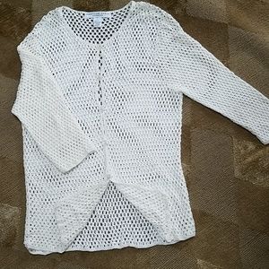 Crochet off white button down Sweater